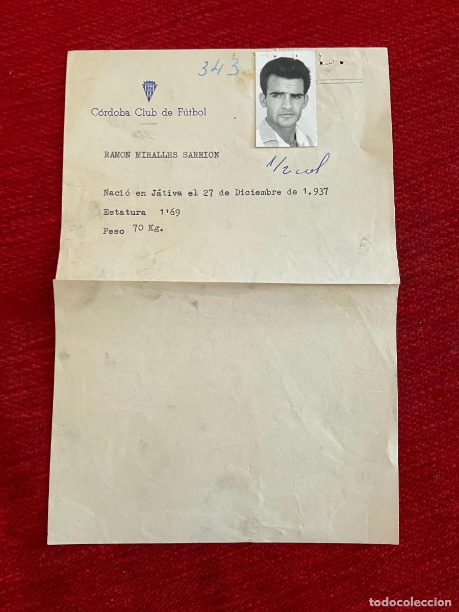 Sports collectibles: R26842 FOTO FOTOGRAFIA ORIGINAL RAMON MIRALLES SARRION CORDOBA