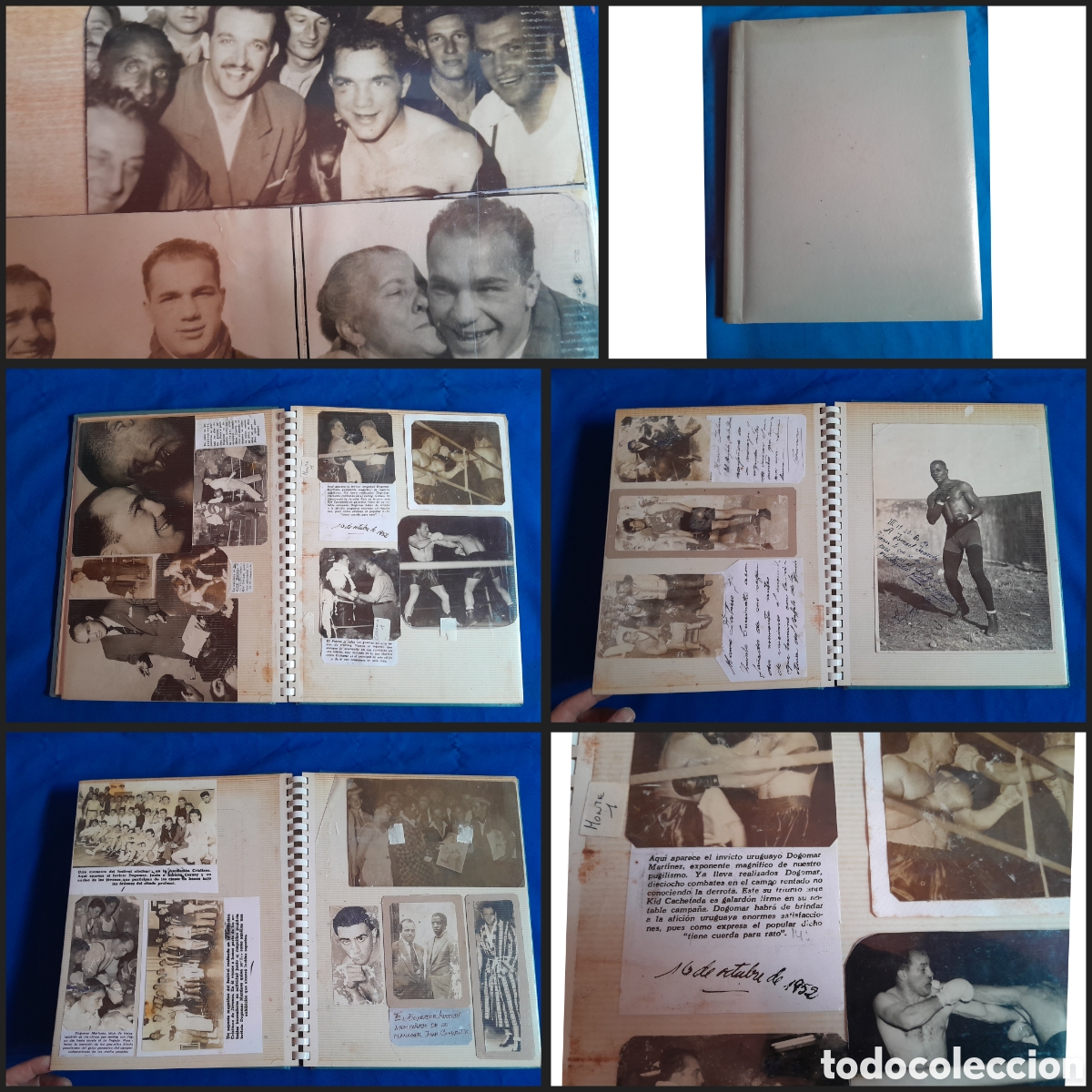 Collectionnisme sportif: &Aacute;lbum fotogr&aacute;fico con documentos fotogr&aacute;ficos del mejor boxeador uruguayo Dogomar Martinez