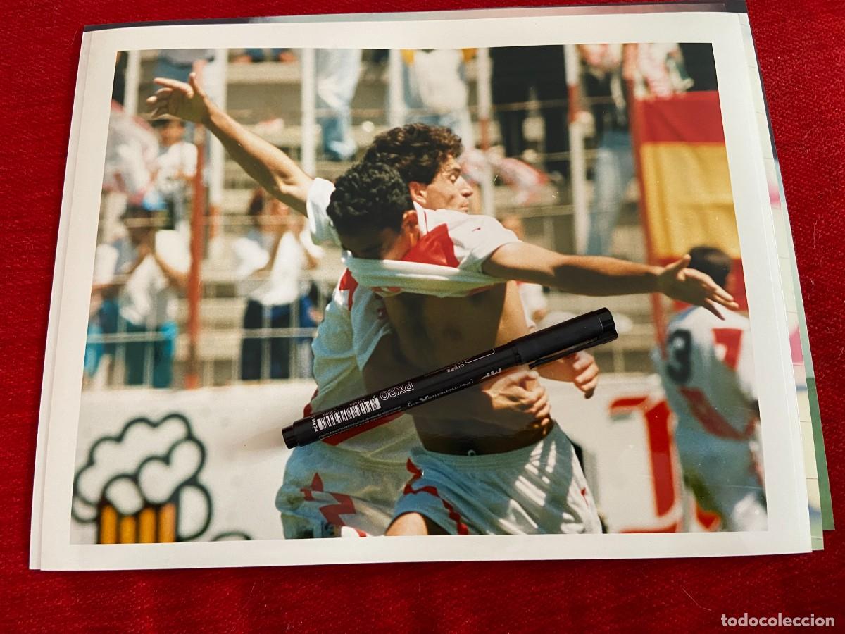 Collectionnisme sportif: FF1012 GRAN FOTO FOTOGRAFIA ORIGINAL CELEBRACION GOL RAYO VALLECANO