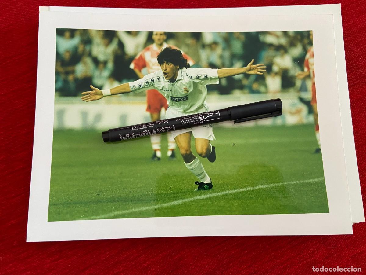 Sports collectibles: F32388 FOTO FOTOGRAFIA ORIGINAL REAL MADRID COMPOSTELA CELEBRACION GOL IVAN ZAMORANO