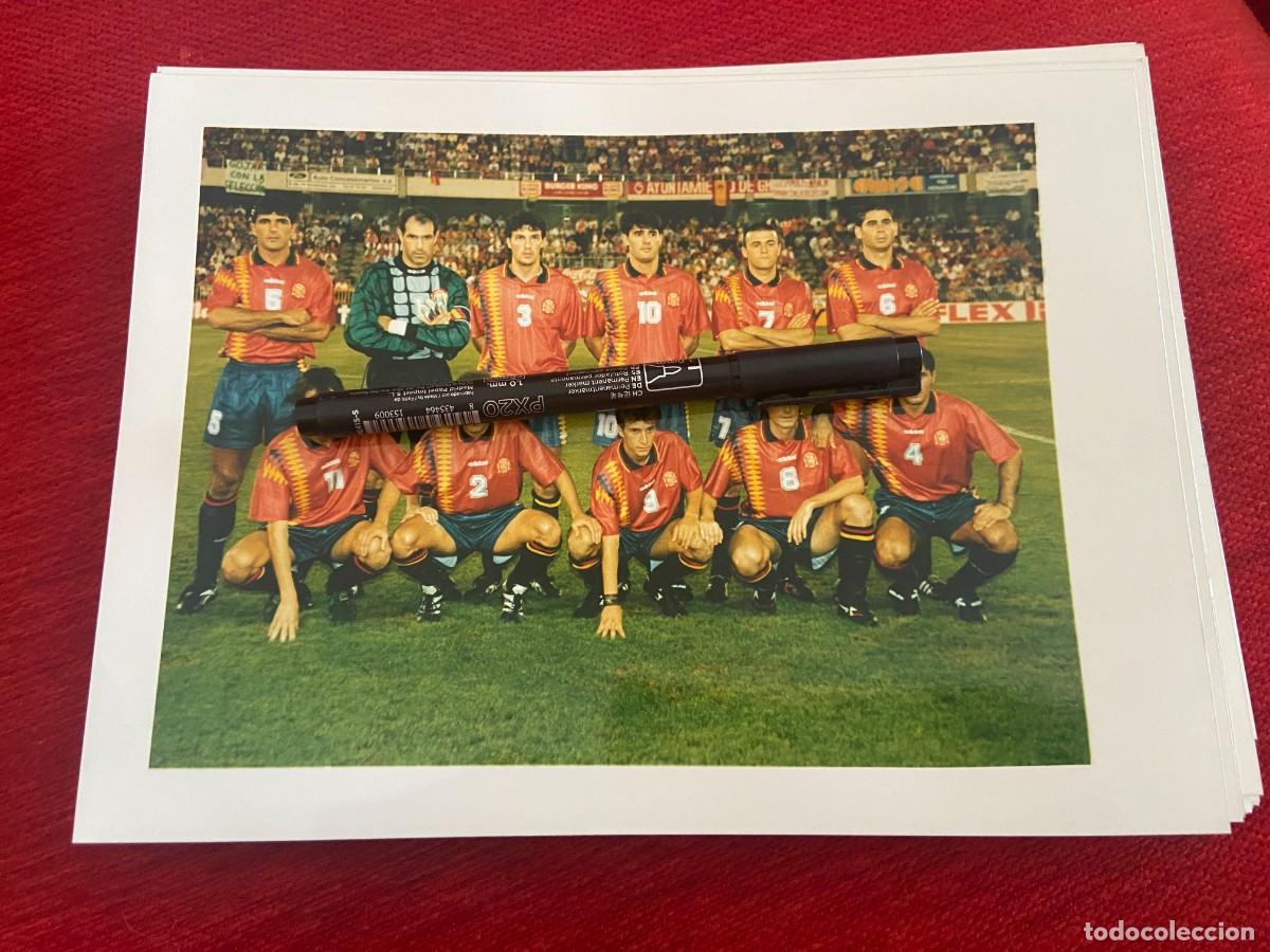 Collectionnisme sportif: F32818 FOTO FOTOGRAFIA ORIGINAL SELECCION ESPA&Ntilde;OLA ESPA&Ntilde;A ONCE ALINEACION LUIS ENRIQUE GUERRERO