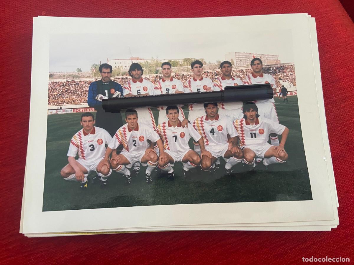 Collectionnisme sportif: F32820 FOTO FOTOGRAFIA ORIGINAL SELECCION ESPA&Ntilde;OLA ESPA&Ntilde;A ONCE ALINEACION LUIS ENRIQUE DONATO
