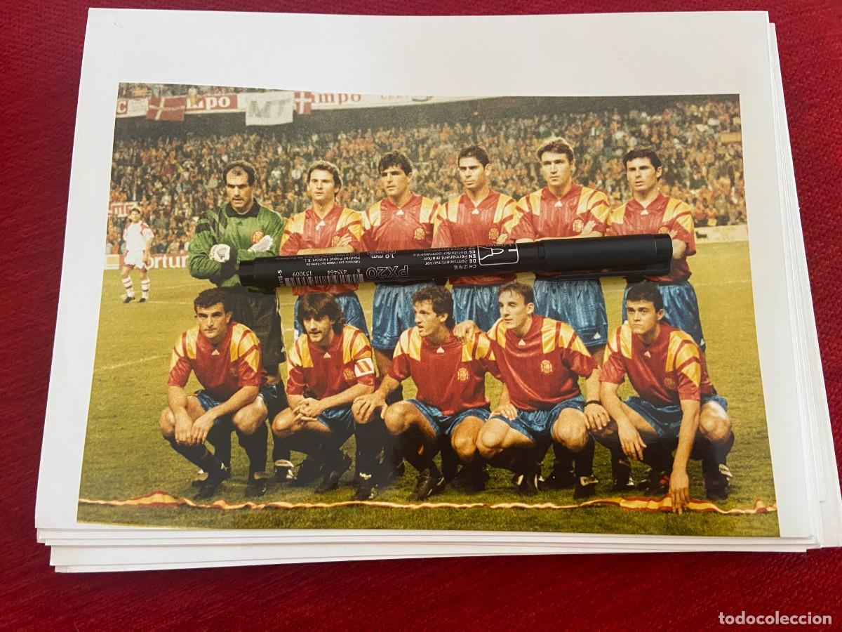 Collectionnisme sportif: F32823 FOTO FOTOGRAFIA ORIGINAL ONCE ALINEACION SELECCION ESPA&Ntilde;OLA ESPA&Ntilde;A 1-0 DINAMARCA (17-11-1993)