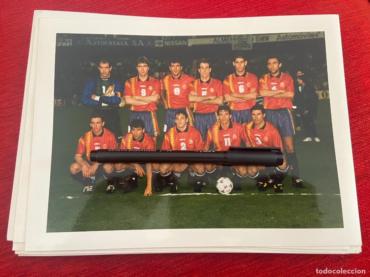 Collectionnisme sportif: F32826 FOTO FOTOGRAFIA ORIGINAL SELECCION ESPA&Ntilde;OLA ESPA&Ntilde;A ONCE ALINEACION HIERRO ABELARDO FERRER