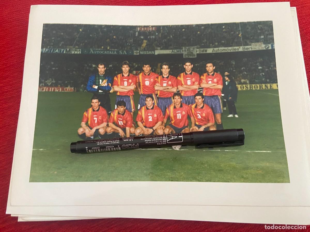 Collectionnisme sportif: F32829 FOTO FOTOGRAFIA ORIGINAL SELECCION ESPA&Ntilde;OLA ESPA&Ntilde;A ONCE ALINEACION FERRER ABELARDO HIERRO