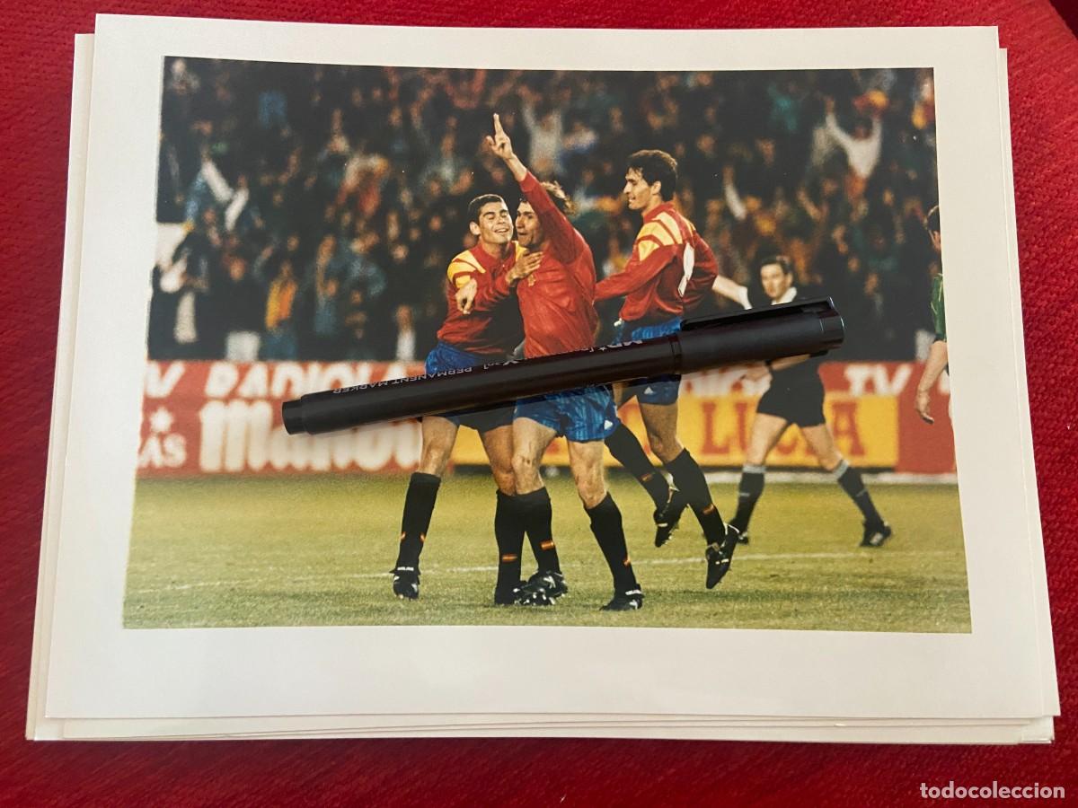 Sports collectibles: F32840 FOTO FOTOGRAFIA ORIGINAL SELECCION ESPA&Ntilde;OLA ESPA&Ntilde;A IRLANDA DEL NORTE 1993 GOL JULIO SALINAS