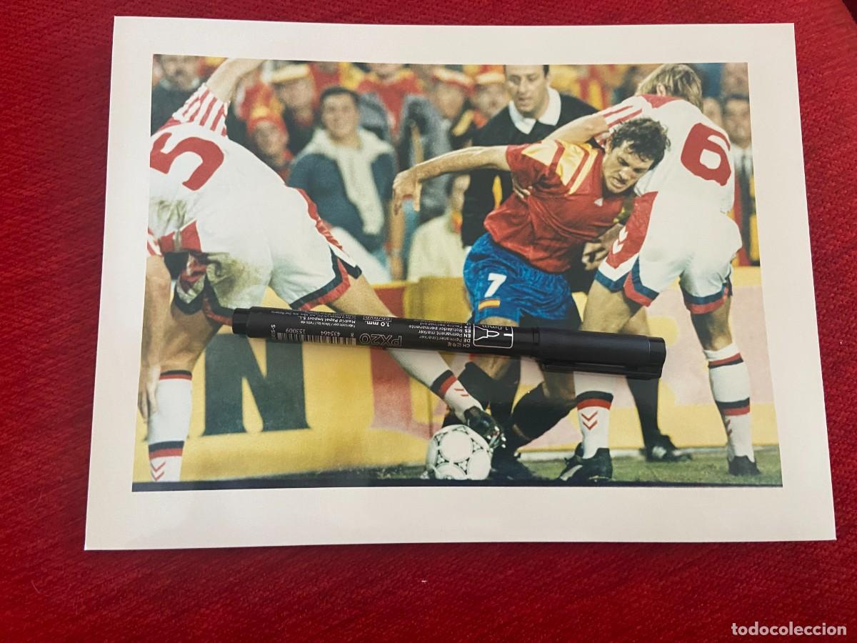 Collectionnisme sportif: F32856 FOTO FOTOGRAFIA ORIGINAL SELECCION ESPA&Ntilde;OLA ESPA&Ntilde;A 1-0 DINAMARCA (17-11-1993) GOICOETXEA