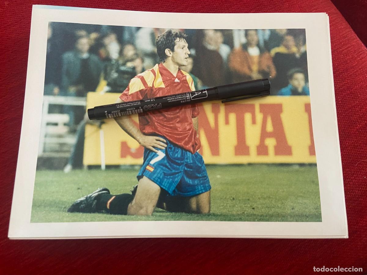 Collectionnisme sportif: F32857 FOTO FOTOGRAFIA ORIGINAL SELECCION ESPA&Ntilde;OLA ESPA&Ntilde;A 1-0 DINAMARCA (17-11-1993) GOICOETXEA