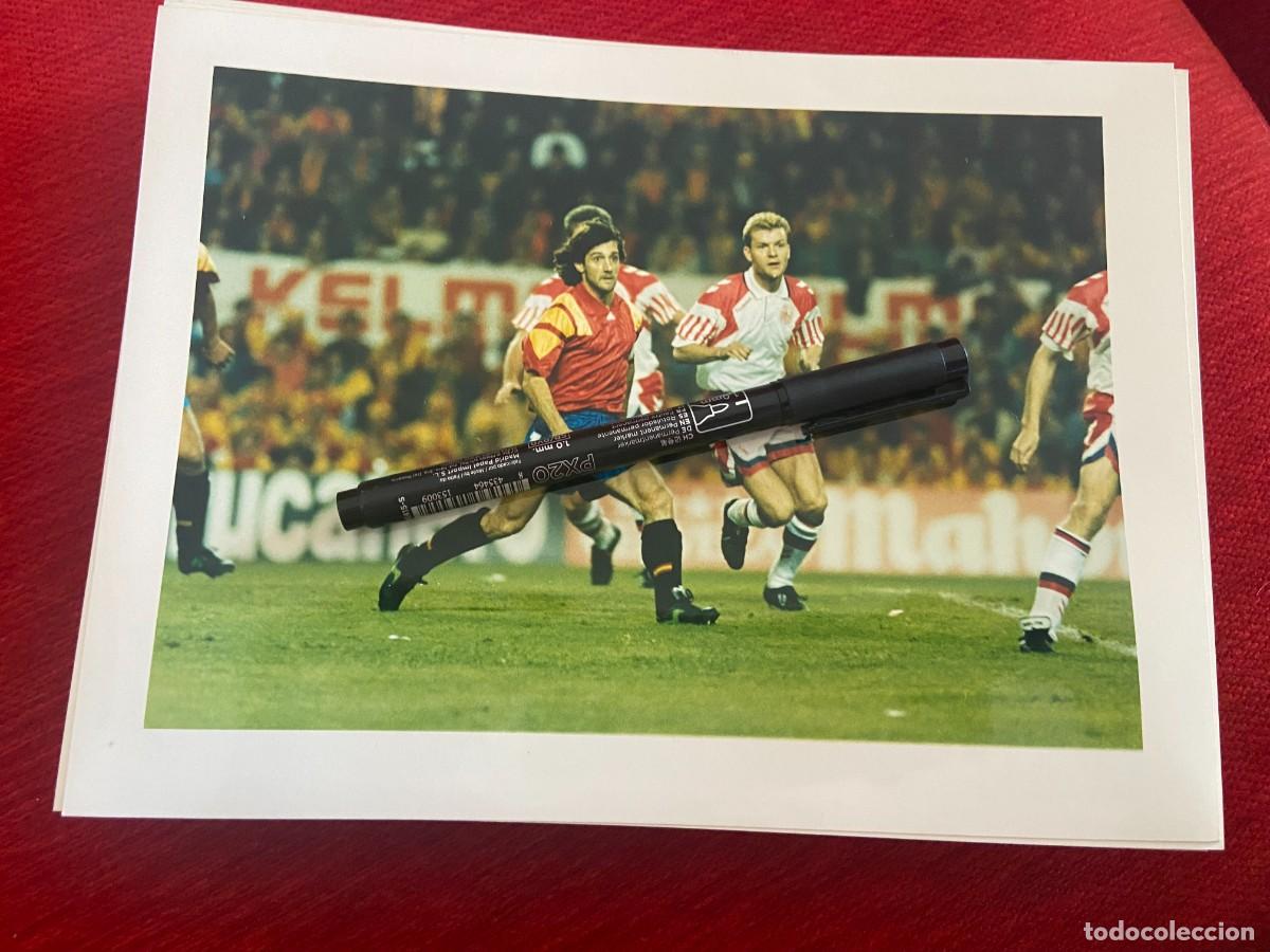 Collectionnisme sportif: F32861 FOTO FOTOGRAFIA ORIGINAL SELECCION ESPA&Ntilde;OLA ESPA&Ntilde;A 1-0 DINAMARCA (17-11-1993) BAQUERO BAKERO
