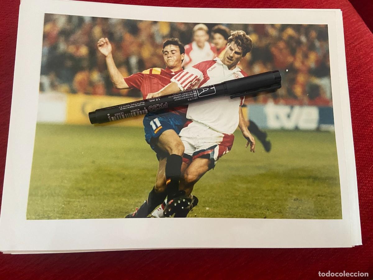 Collectionnisme sportif: F32872 FOTO FOTOGRAFIA ORIGINAL SELECCION ESPA&Ntilde;A 1-0 DINAMARCA (17-11-1993) LUIS ENRIQUE LAUDRUP