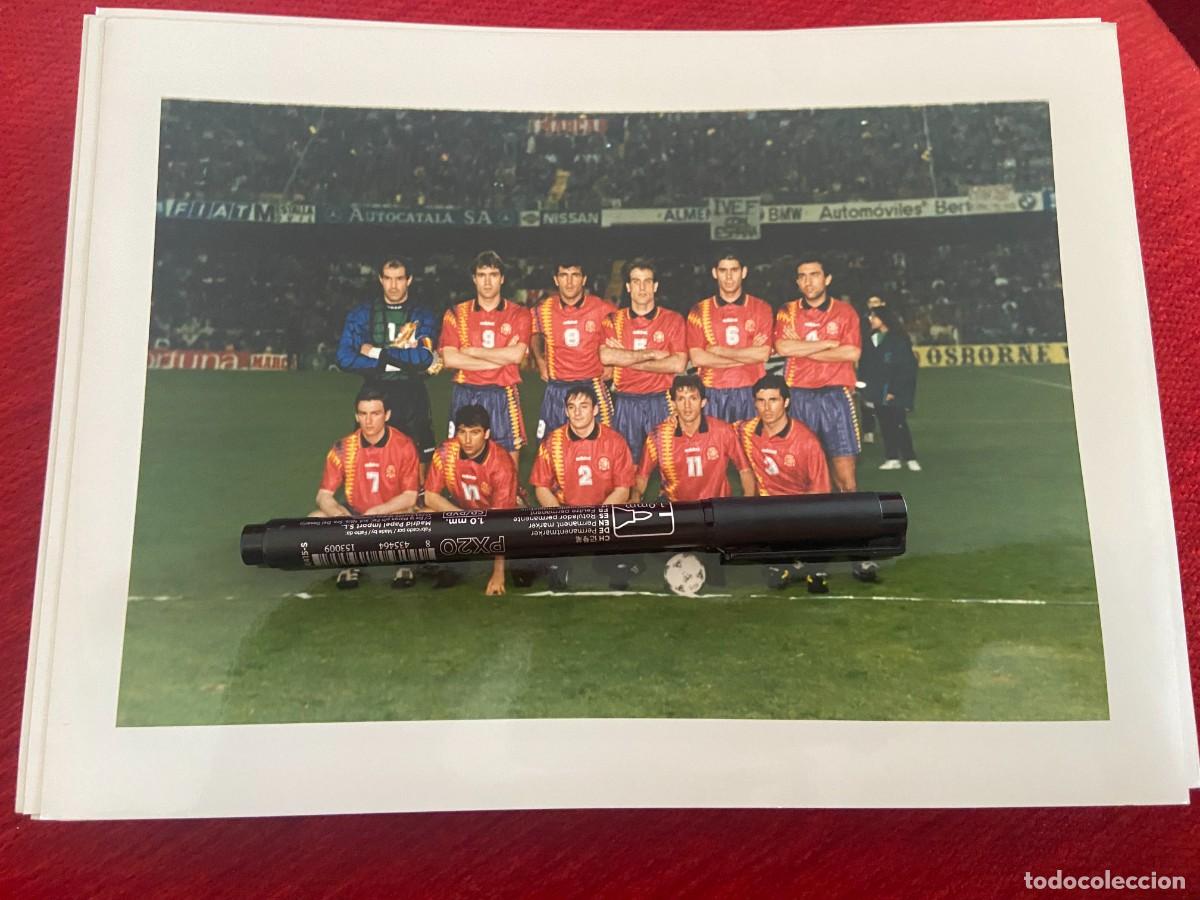 Collectionnisme sportif: F32873 FOTO FOTOGRAFIA ORIGINAL SELECCION ESPA&Ntilde;OLA ESPA&Ntilde;A ONCE ALINEACION HIERRO ABELARDO ALKORTA
