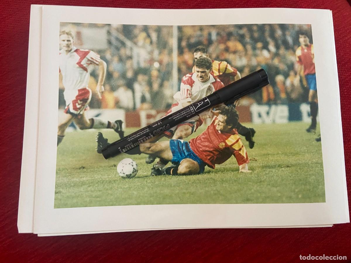 Collectionnisme sportif: F32907 FOTO FOTOGRAFIA ORIGINAL SELECCION ESPA&Ntilde;OLA ESPA&Ntilde;A 1-0 DINAMARCA (17-11-1993) GOICOETXEA