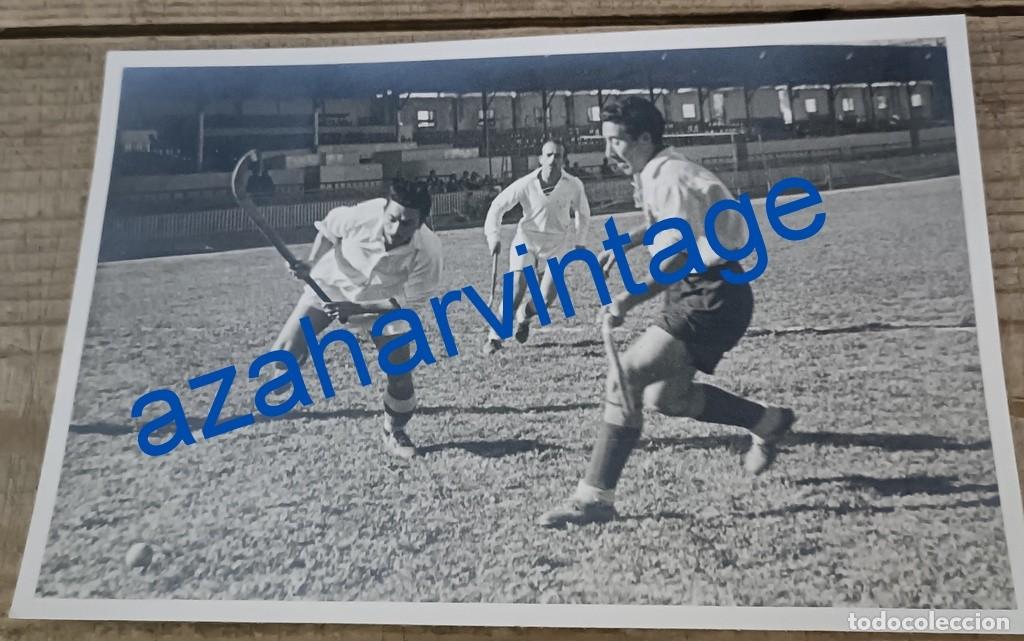 Collectionnisme sportif: A&Ntilde;OS 40, ESPECTACULAR FOTOGRAFIA PARTIDO DE HOCKEY HIERBA, 175X115MM