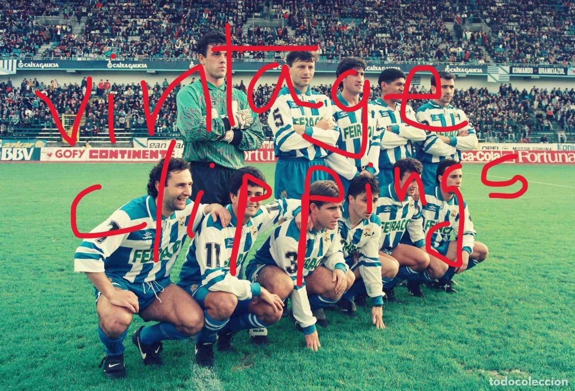 Collectionnisme sportif: DEPORTIVO DE LA CORU&Ntilde;A Fotografia Foto Original 10x15cm Alineacion Once Liga 1993-1994 Bebeto Futbol