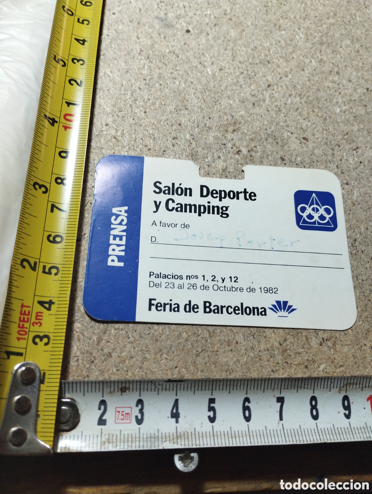 Collectionnisme sportif: Pase de prensa Sal&oacute;n del Deporte y Camping 1982