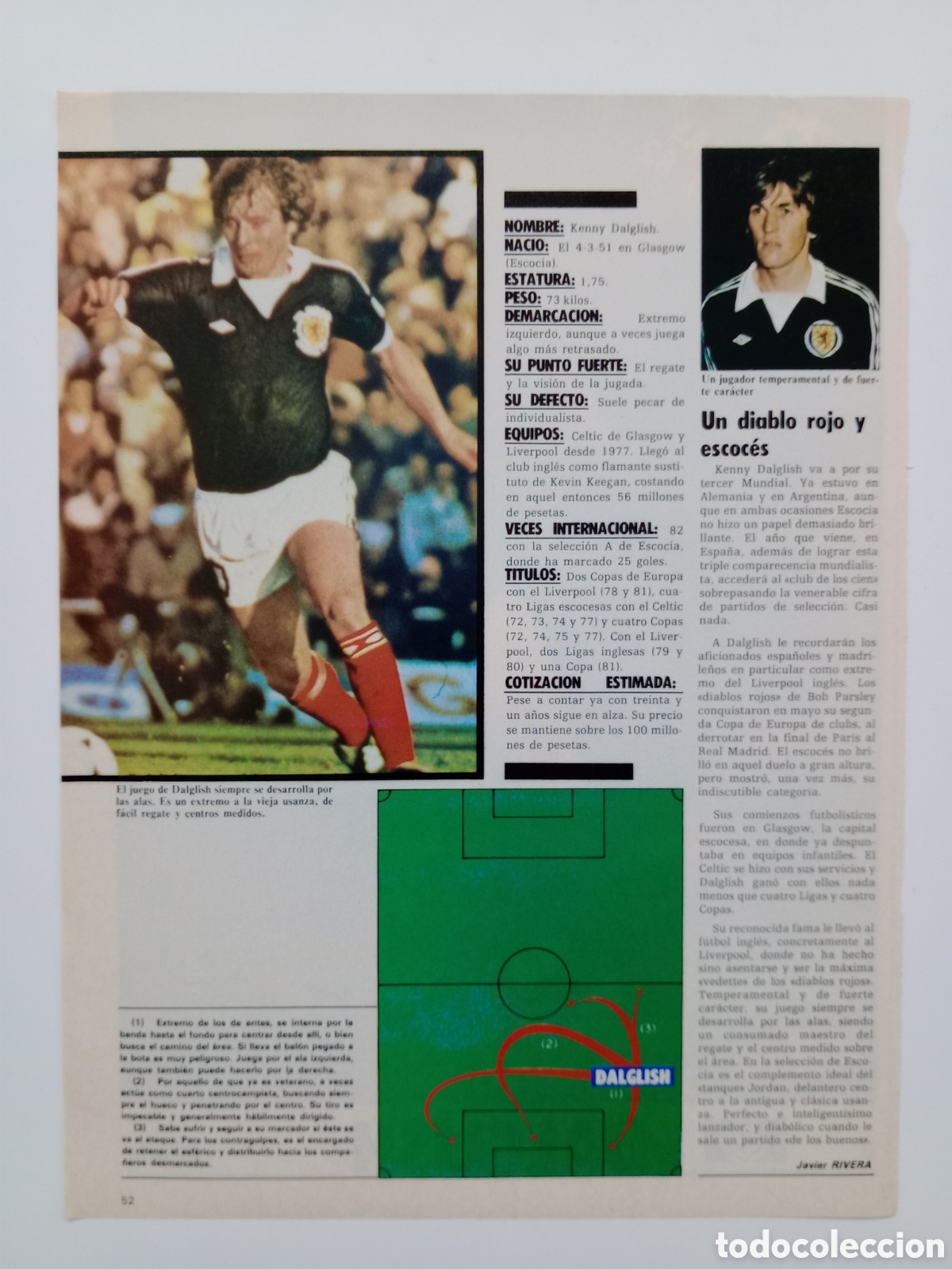 Coleccionismo deportivo: Gran Recorte Dalglish. Selecci&oacute;n Escocia - Foto 2