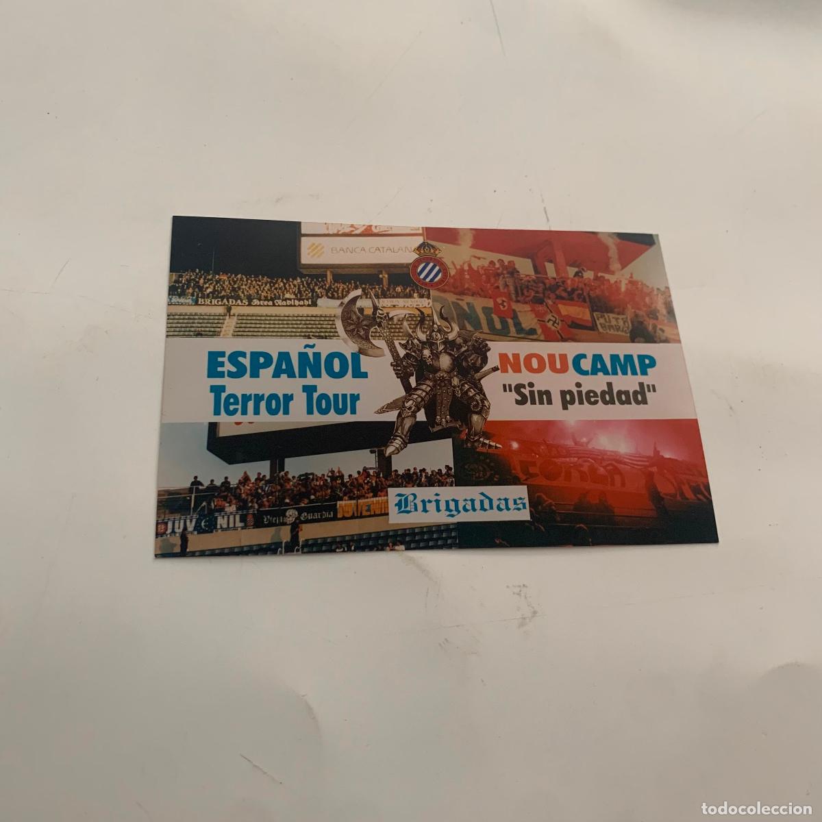 Collectionnisme sportif: FOTOGRAFIA FOTO A&Ntilde;OS 80-90 FOTOMONTAJE BRIGADAS BLANQUIAZULES RCD ESPA&Ntilde;OL TERROR TOUR