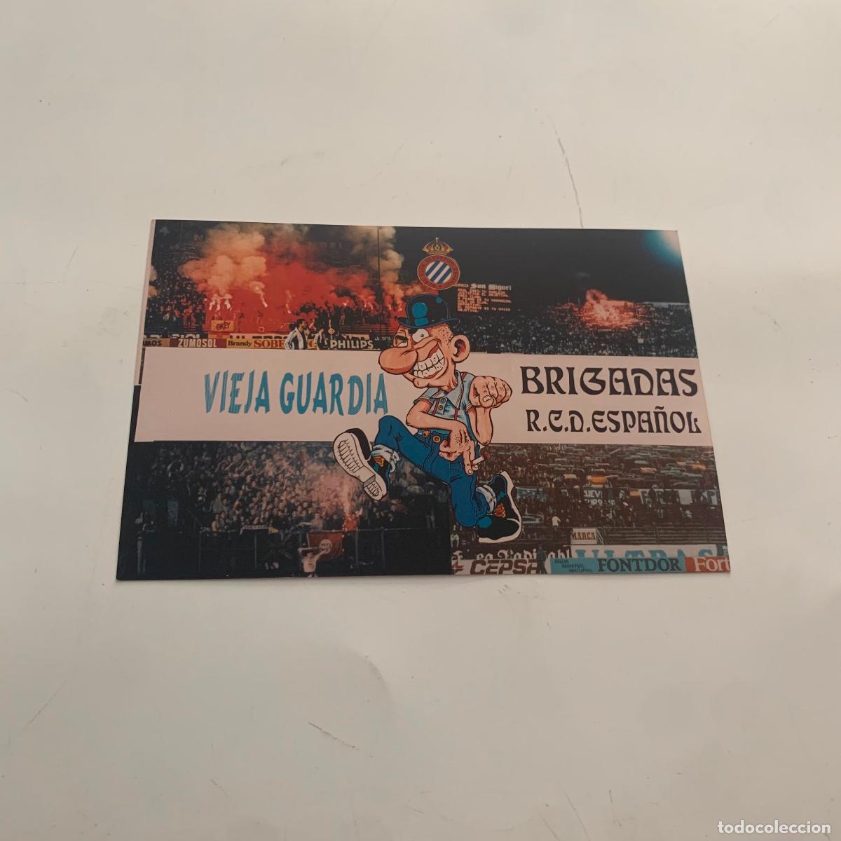 Collectionnisme sportif: FOTOGRAFIA FOTO A&Ntilde;OS 80-90 FOTOMONTAJE BRIGADAS BLANQUIAZULES RCD ESPA&Ntilde;OL VIEJA GUARDIA