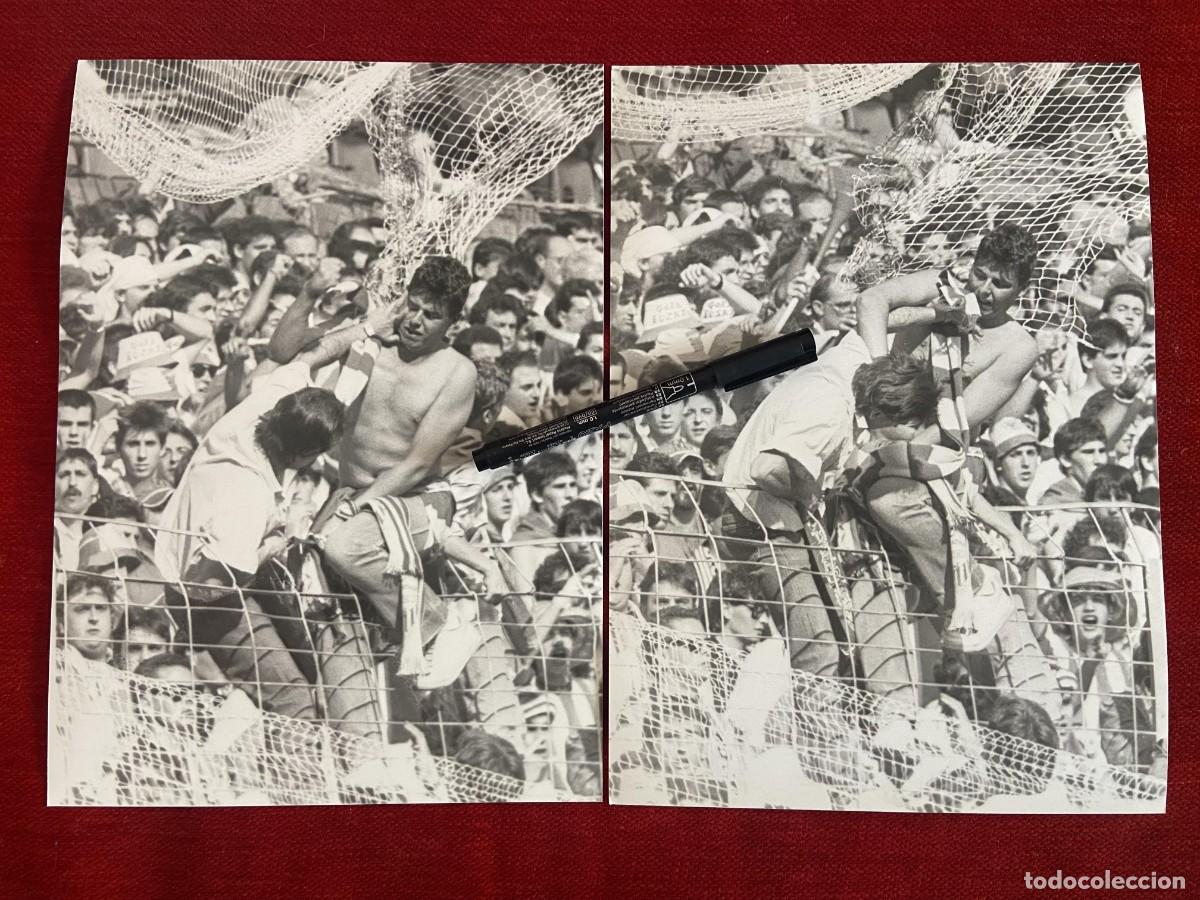 Sammelleidenschaft Sport: FF1129 GRAN LOTE DE 2 FOTOS FOTOGRAFIAS ORIGINALES ULTRAS REAL SOCIEDAD PELEA &iquest;MUJICA?