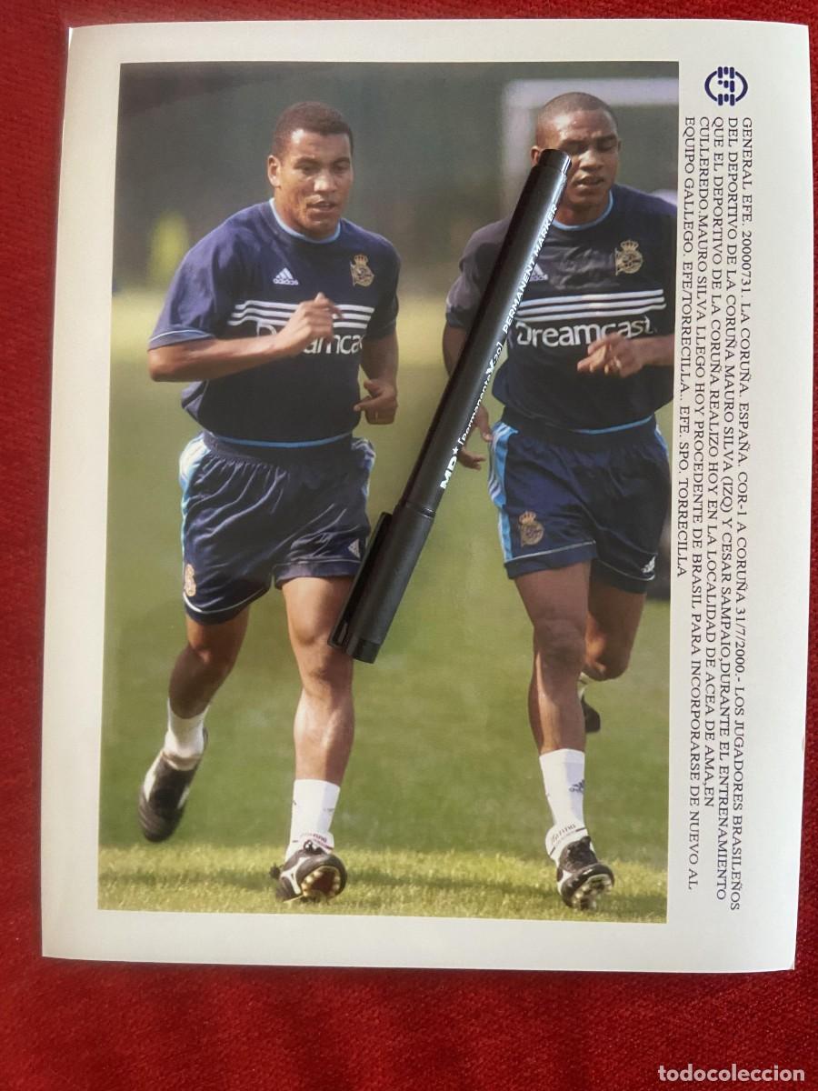 Collectionnisme sportif: F33444 FOTO FOTOGRAFIA ORIGINAL (31-7-2000) DEPORTIVO CORU&Ntilde;A MAURO SILVA CESAR SAMPAIO
