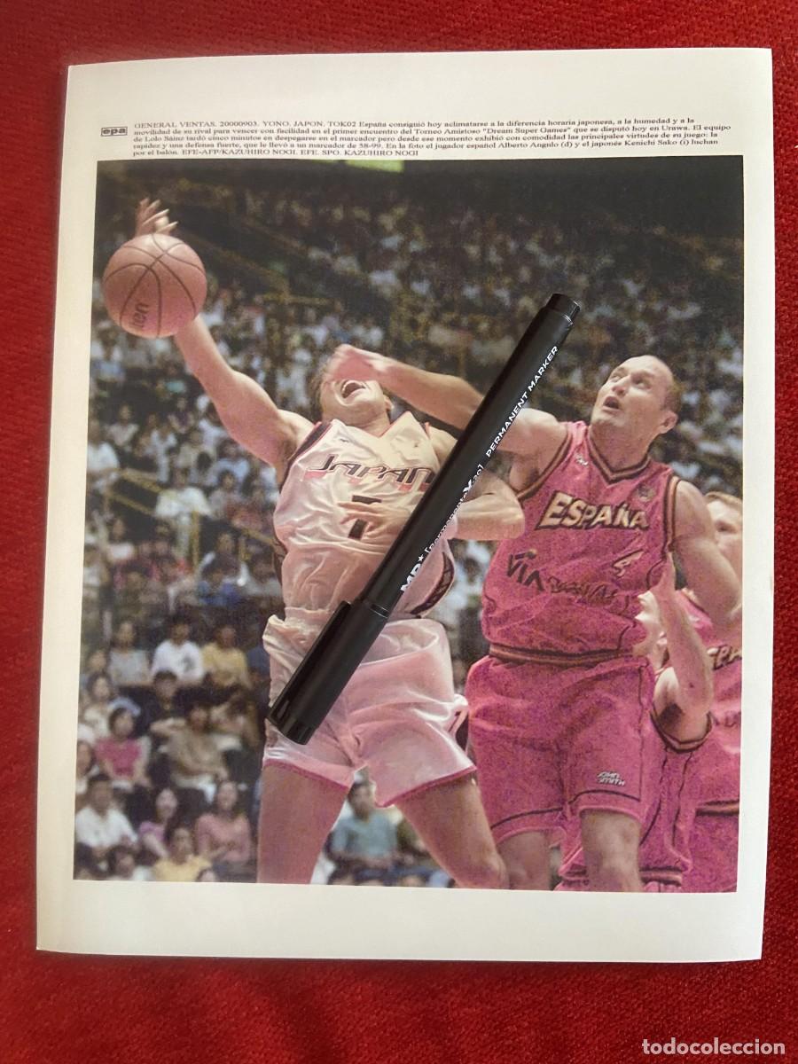 Collectionnisme sportif: F33478 FOTO FOTOGRAFIA ORIGINAL BALONCESTO ESPA&Ntilde;A JAPON (3-9-2000) KENICHI SAKO ALBERTO ANGULO