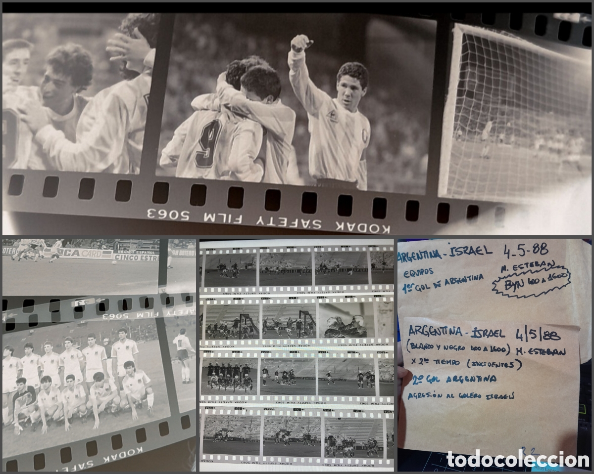 Sports collectibles: Verdadera rareza documentos fotogr&aacute;ficos originales ineditos Argentina vs Israel sudamericano 1988