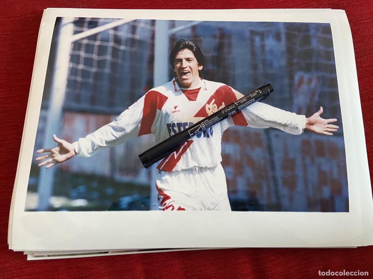 Sports collectibles: FF1444 FOTO FOTOGRAFIA ORIGINAL RAYO VALLECANO CELEBRACION GOL DESCONOZCO QUIEN ES??