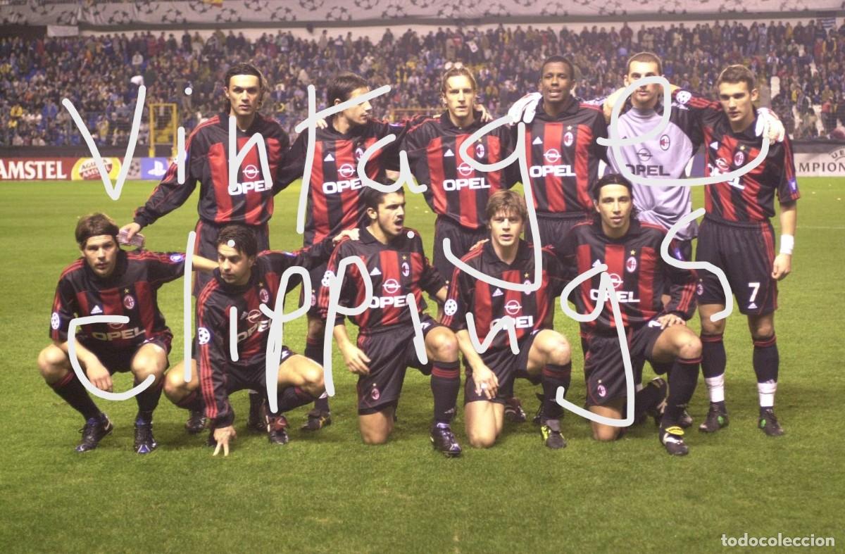 Collectionnisme sportif: AC MILAN Fotografia Once 2000-2001 foto 10x15 Champions League Deportivo Coru&ntilde;a Futbol