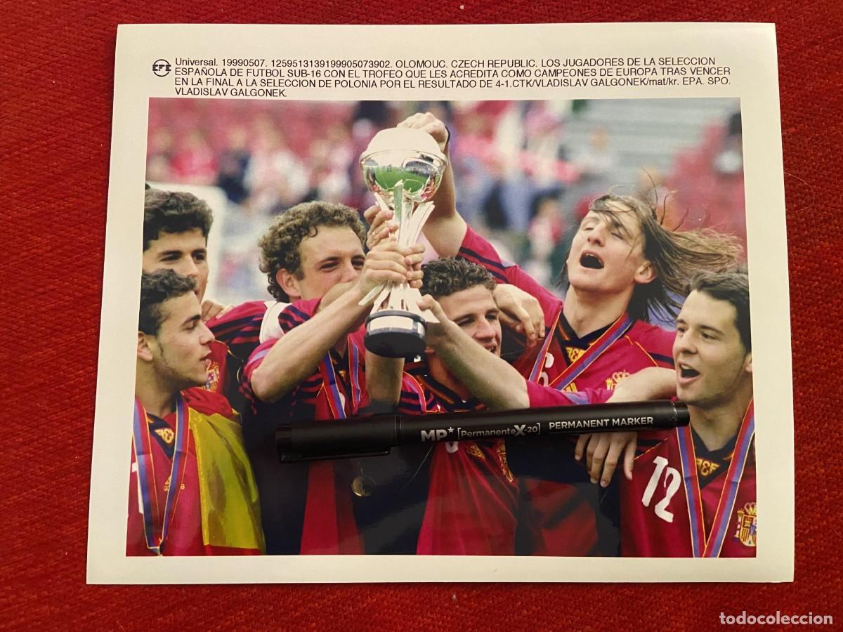 Sports collectibles: F33988 FOTO FOTOGRAFIA ORIGINAL 1999 FINAL CAMPEON EURO EUROCOPA SUB16 SELECCION ESPA&Ntilde;OLA ESPA&Ntilde;A