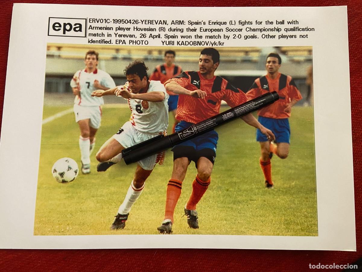 Collectionnisme sportif: F34011 FOTO FOTOGRAFIA ORIGINAL ARMENIA 0-2 ESPA&Ntilde;A (26-4-1995) LUIS ENRIQUE