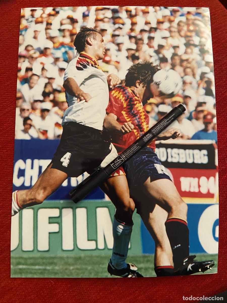 Sports collectibles: F34019 FOTO FOTOGRAFIA ORIGINAL MUNDIAL 1994 ESPA&Ntilde;A 1-1 ALEMANIA JURGEN KOHLER JULIO SALINAS