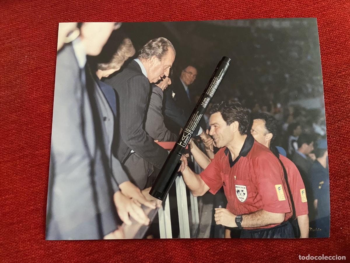 Sports collectibles: F34178 FOTO FOTOGRAFIA ORIGINAL REY ESPA&Ntilde;A JUAN CARLOS FINAL COPA REY ARBITRO COLEGIADO