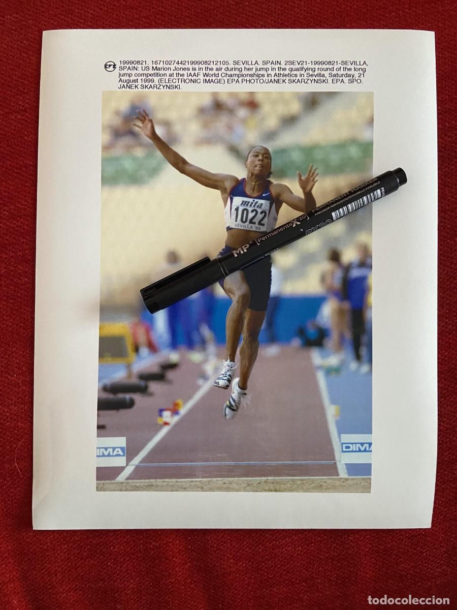 Collectionnisme sportif: F34426 FOTO FOTOGRAFIA ORIGINAL (21-8-1999) MARION JONES TRIPLE SALTO ESTADOS UNIDOS