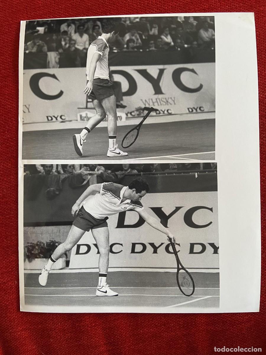 Sports collectibles: F34455 FOTO FOTOGRAFIA ORIGINAL TENIS OPEN MADRID (3-3-1984) JOHN MCENROE KEVIN CURREN