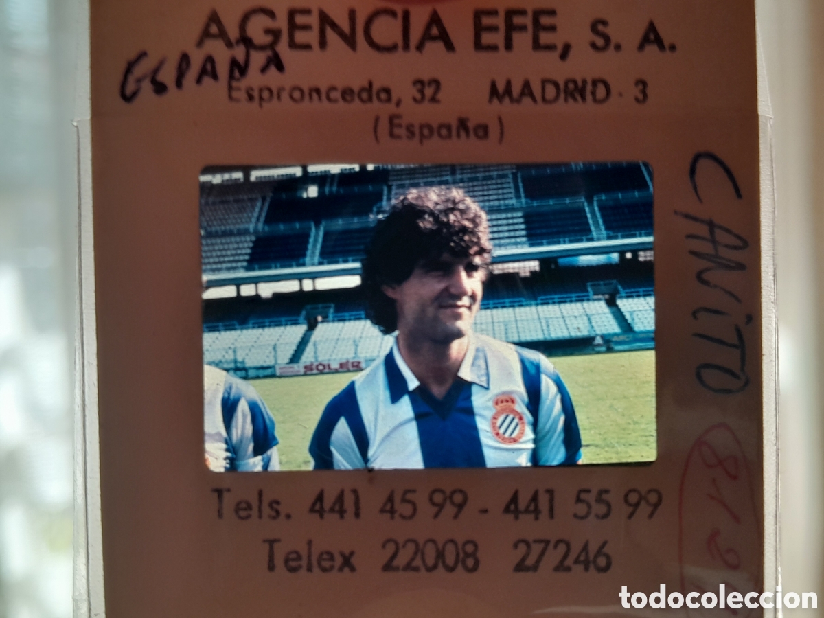 Sports collectibles: Diapositiva original de archivo period&iacute;stico del gran futbolista Jos&eacute; Cano L&oacute;pez CANITO