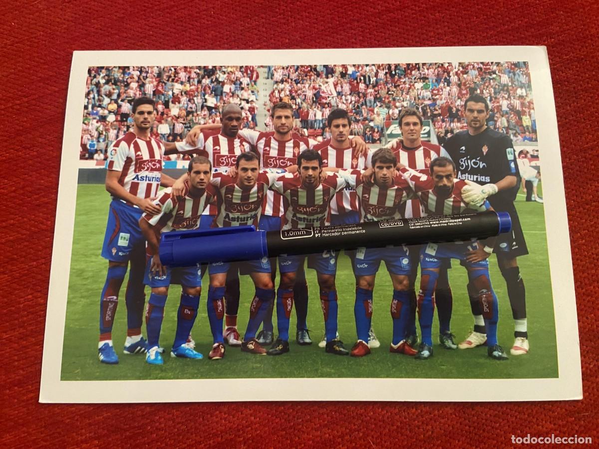 Sports collectibles: F34699 FOTO FOTOGRAFIA ORIGINAL SPORTING GIJON ONCE ALINEACION