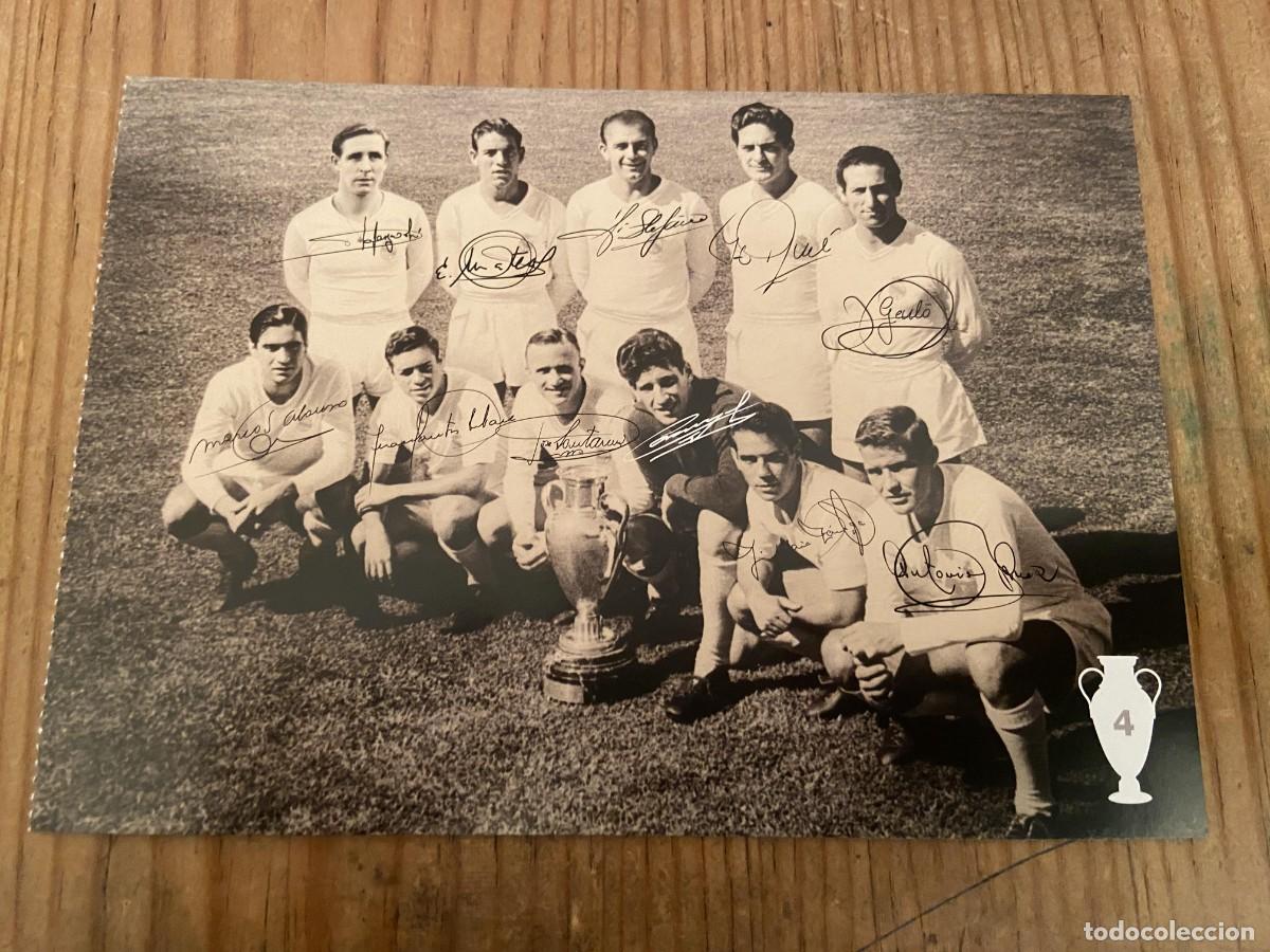Collectionnisme sportif: R29318 FICHA PROGRAMA FOTOGRAFIA ONCE FINAL COPA EUROPA 1959 REAL MADRID DI STEFANO AUTOGRAFOS