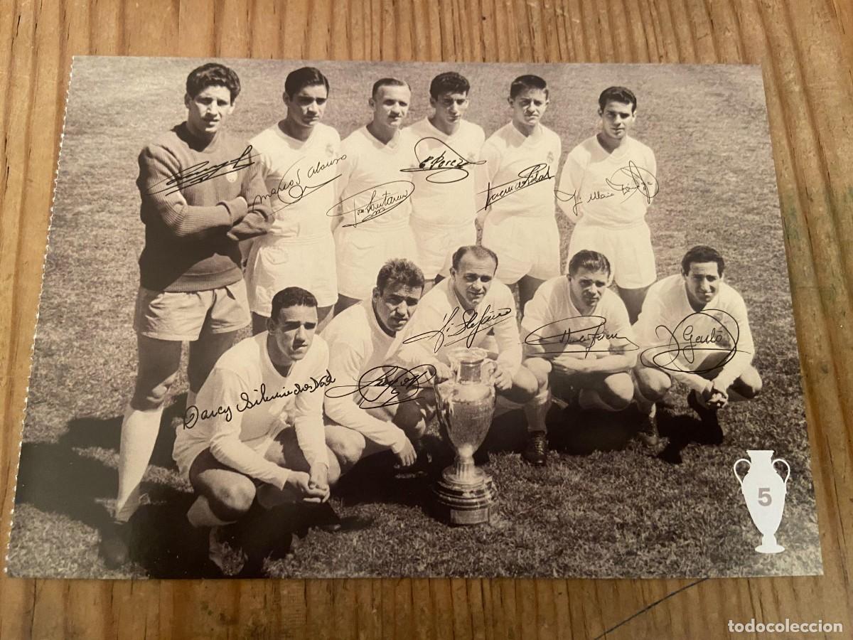 Collectionnisme sportif: R29319 FICHA PROGRAMA FOTOGRAFIA ONCE FINAL COPA EUROPA 1960 REAL MADRID DI STEFANO AUTOGRAFOS