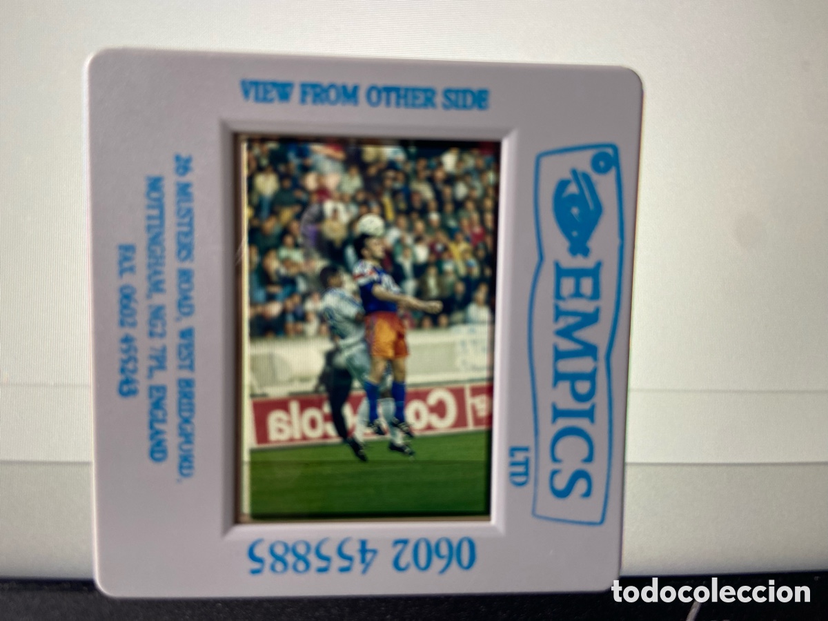 Collectionnisme sportif: DIAPOSITIVA ORIGINAL FOTO FOTOGRAFIA MONTPELLIER AUXERRE (14-5-1994) BERTRAND REUZEAU PASCAL VAHIRUA
