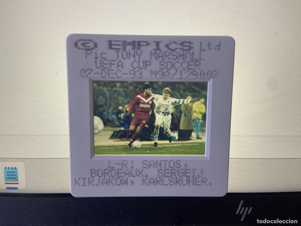 Collectionnisme sportif: DIAPOSITIVA ORIGINAL FOTO FOTOGRAFIA GIRONDINS BORDEAUX KARLSRUHER (7-12-1993)SERGEI KIRYAKOV SANTOS