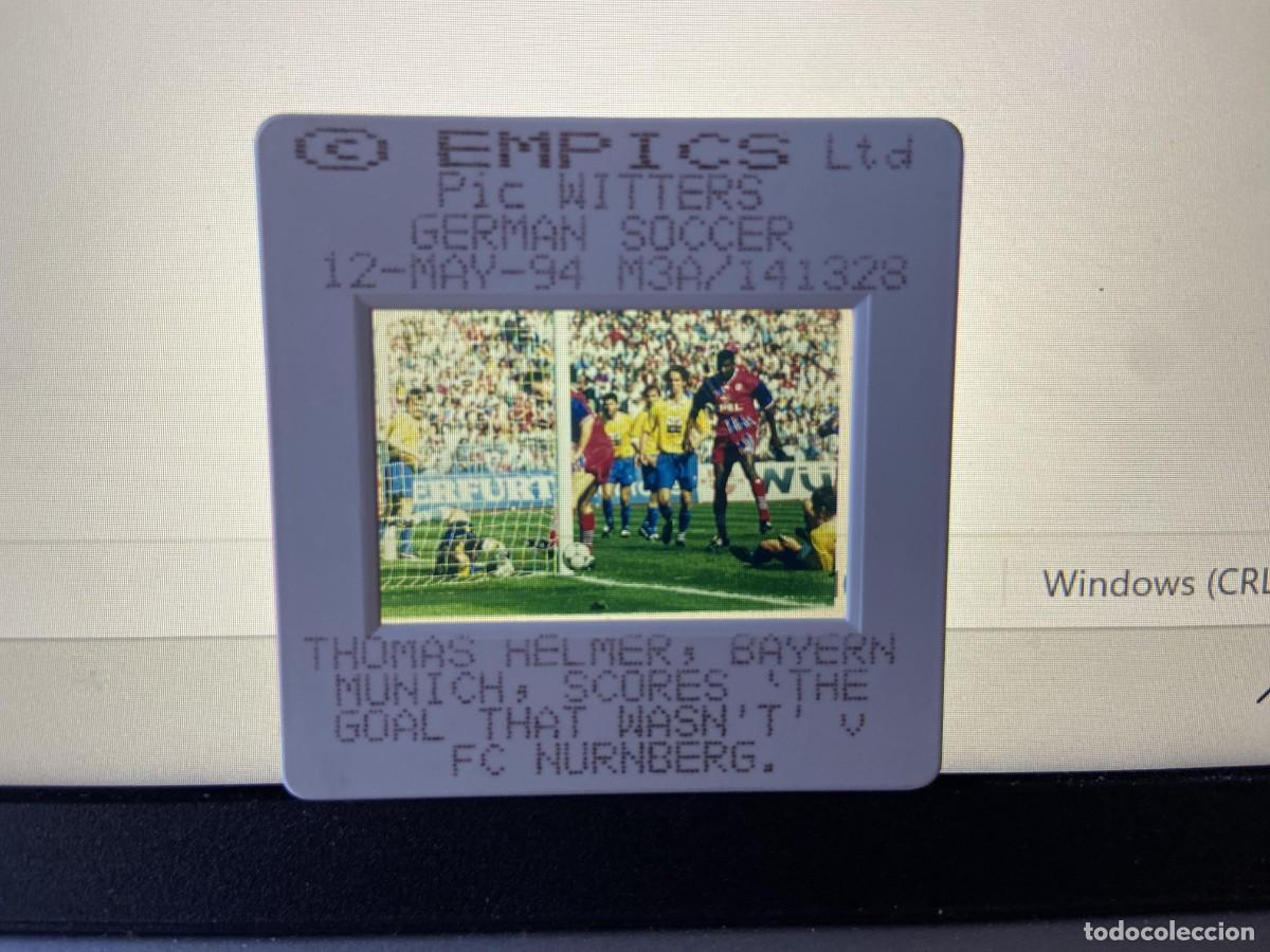 Collectionnisme sportif: DIAPOSITIVA ORIGINAL FOTOGRAFIA FOTO BAYERN MUNCHEN NURNBERG (12-5-1994) GOL THOMAS HELMER