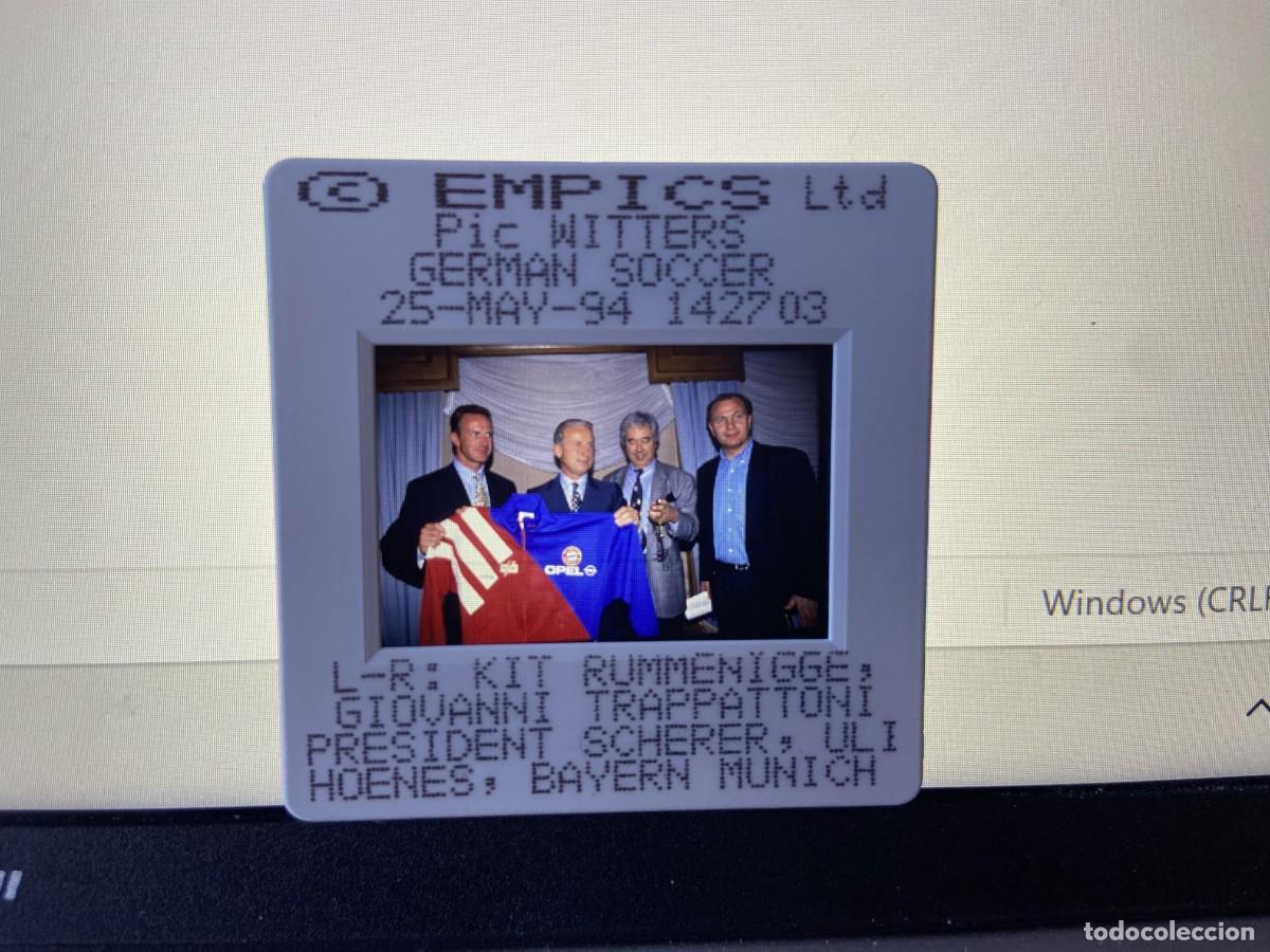 Collectionnisme sportif: DIAPOSITIVA ORIGINAL FOTOGRAFIA FOTO BAYERN MUNCHEN (25-5-1994)RUMMENIGGE TRAPATTONI SCHERER HOENESS