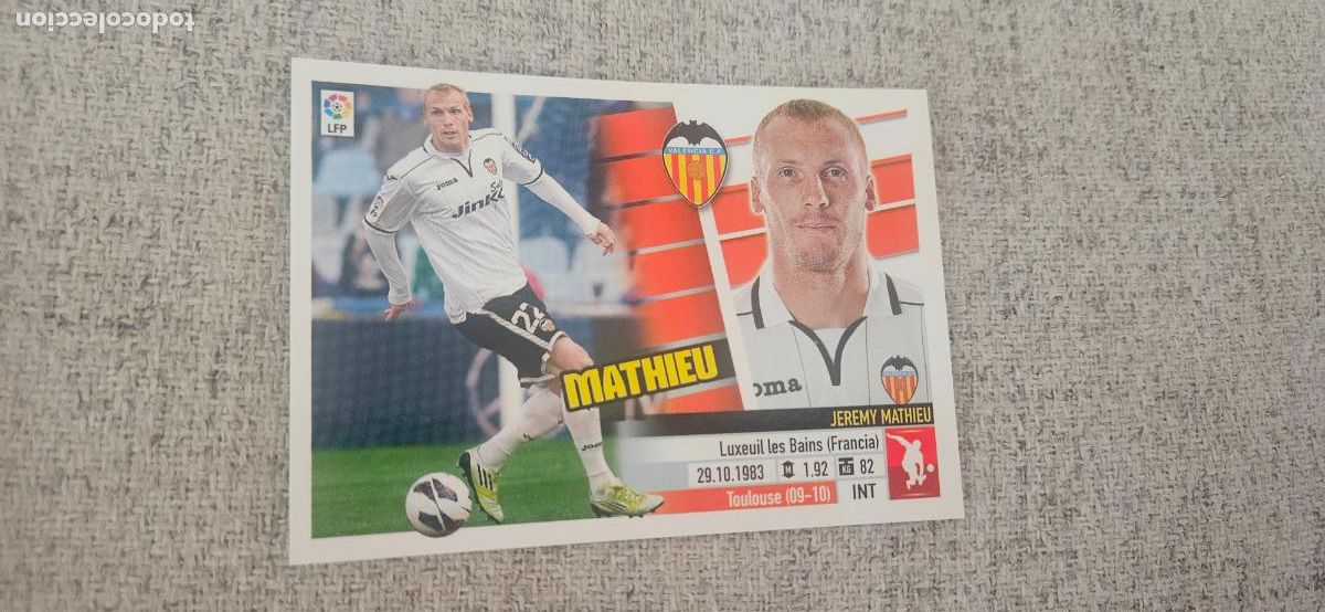 Coleccionismo deportivo: Mathieu Valencia este 2013 2014 13 14 sin pegar - Foto 1
