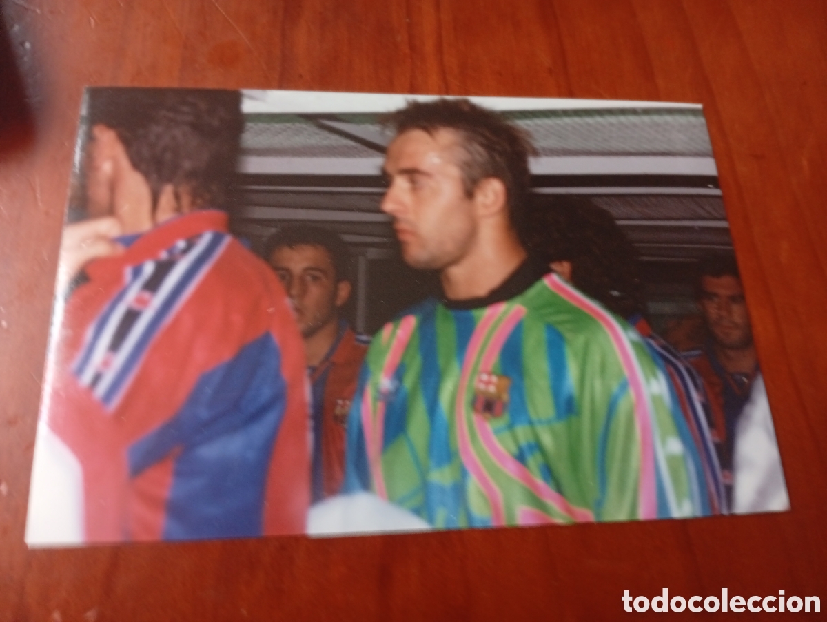 Collectionnisme sportif: FOTO FOTOGRAFIA JUGADOR FUTBOL A&Ntilde;OS 90 FUTBOL CLUB BARCELONA BAR&Ccedil;A LOPETEGUI
