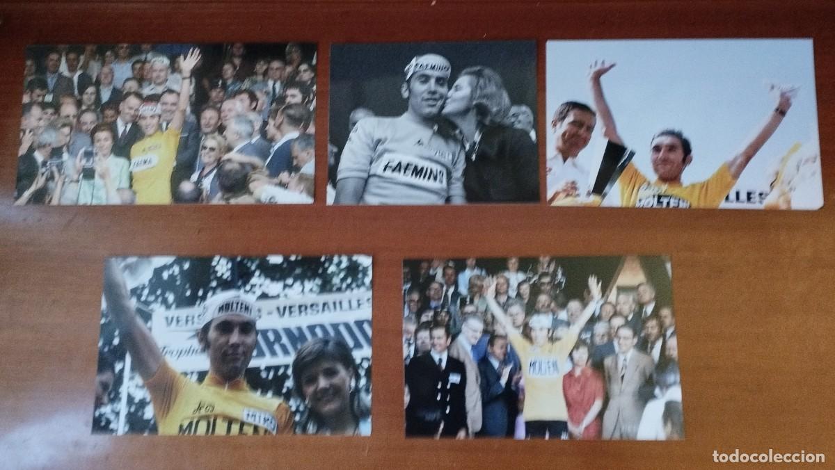 Coleccionismo deportivo: LOTE 5 FOTOS DE LOS TRIUNFOS DE EDDY MERCKX EN PAR&Iacute;S EN LOS TOURS DE FRANCIA