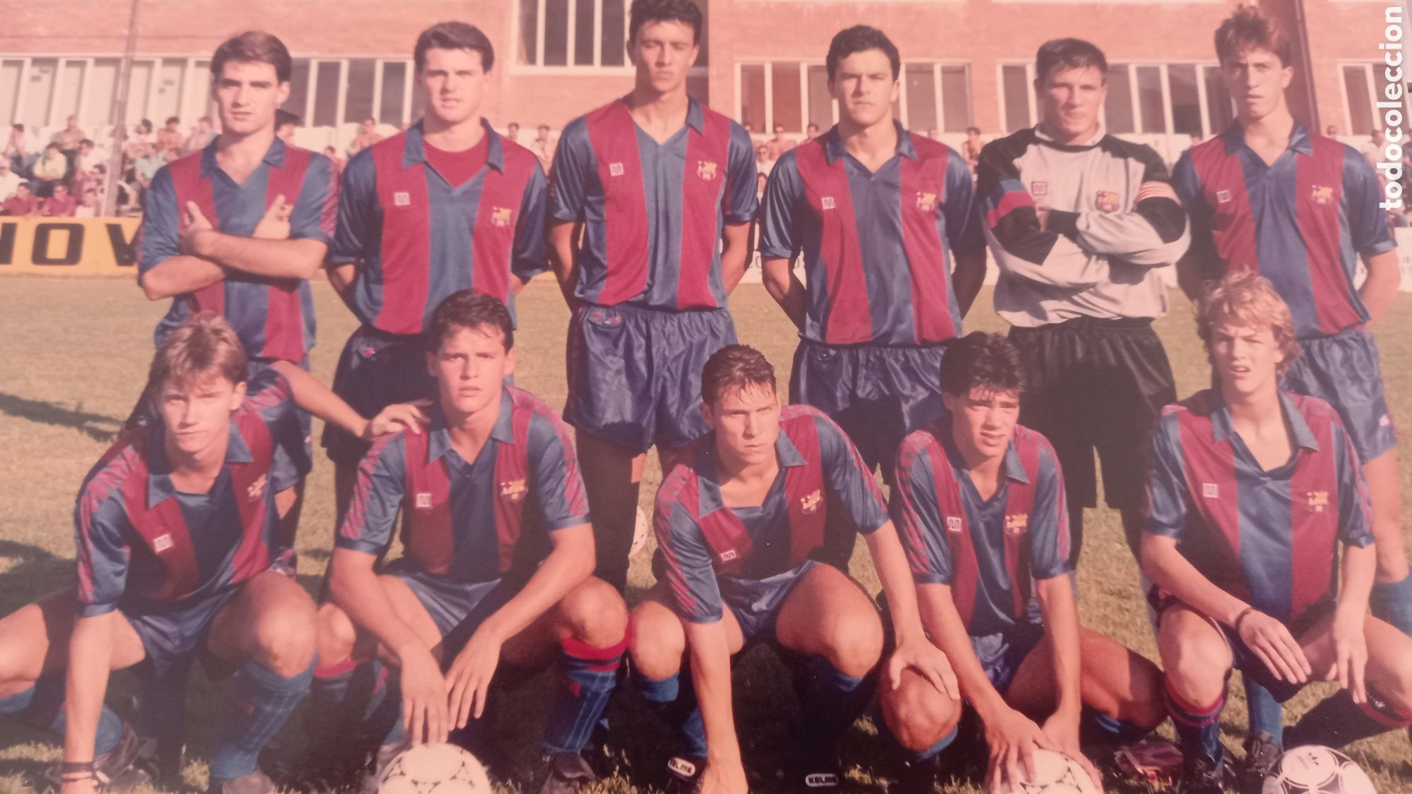 Coleccionismo deportivo: FC BARCELONA. Foto alineaci&oacute;n filial. A&ntilde;os 1980s. 20 x 15 ctms. Jordi Cruyff