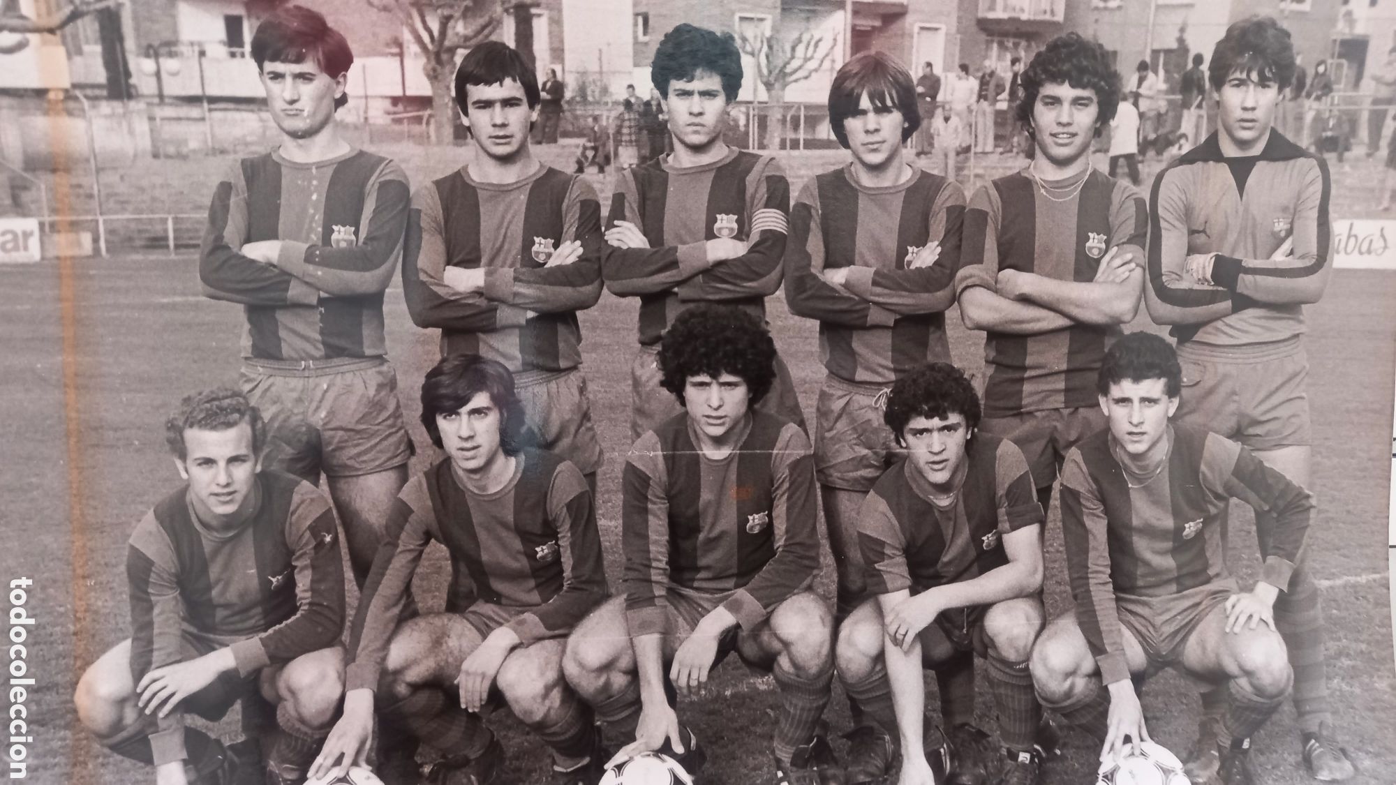 Coleccionismo deportivo: FC BARCELONA. Foto juvenil o filial. Foto B/N a&ntilde;os 1970s. 24 x 18 ctms.