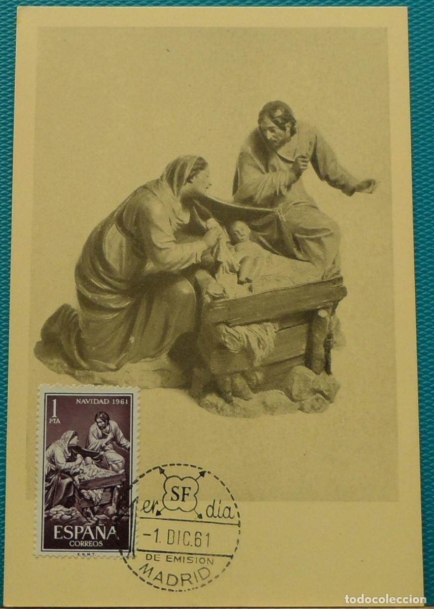 Coleccionismo deportivo: 1961-ESPA&Ntilde;A-TARJETAS MAXIMAS-VER FOTO- N&ordm;1400-NAVIDAD-LA SAGRADA FAMILIA(JOSE GINES)