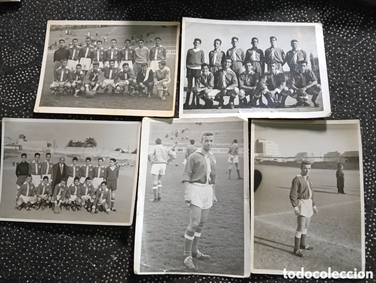 Coleccionismo deportivo: 5 fotos 1947 Primera Divisi&oacute;n N&aacute;stic de Tarragona, Presidente Joan Ricoma