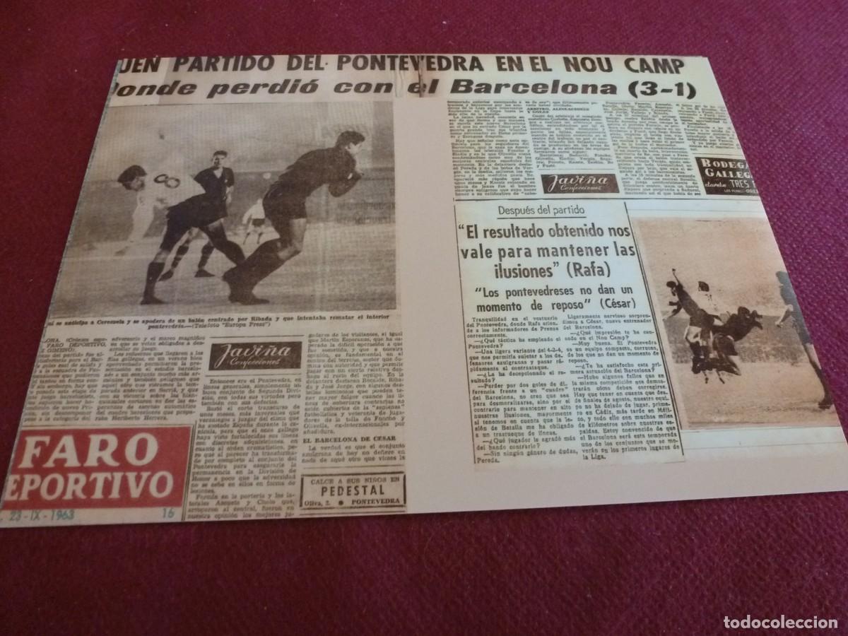 Coleccionismo deportivo: FOTO MATE(15 X 20) LIGA CAMP NOU BAR&Ccedil;A 3 PONTEVEDRA 1 INICIOS A&Ntilde;OS 60